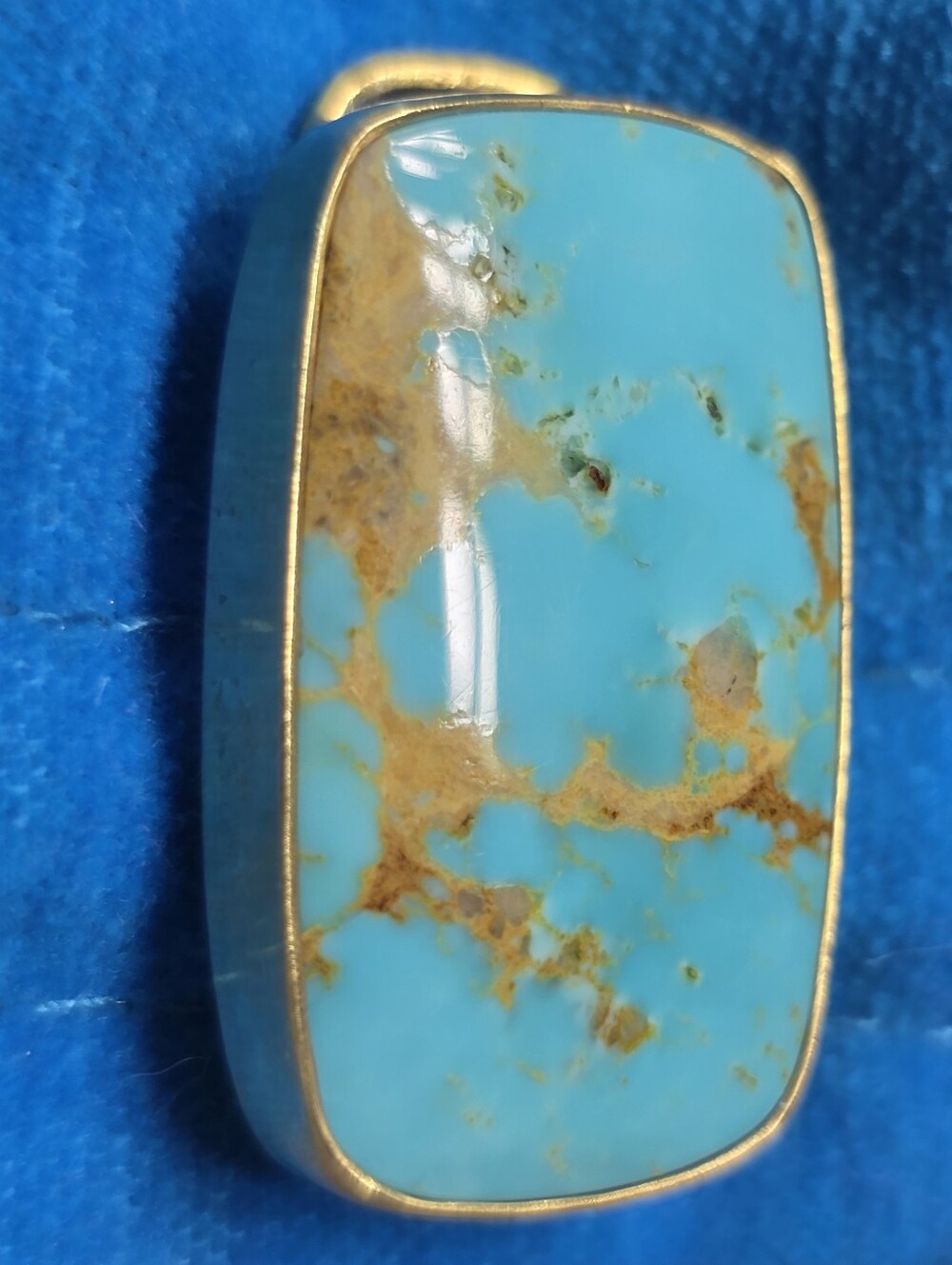 Becky Thatcher Sterling Silver Turquoise Wrapped In 18kt Gold Bracelet - Picture 8 of 8